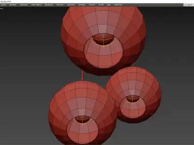 Sculptural Glass 3-Light Globe Low-poly 3D model
