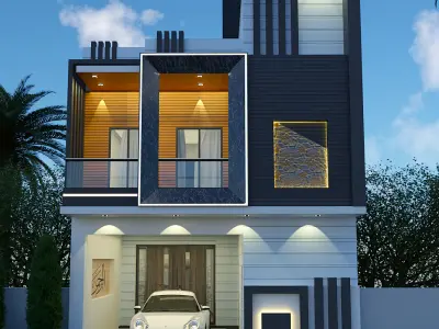 Simple House Design Low-poly 3D model