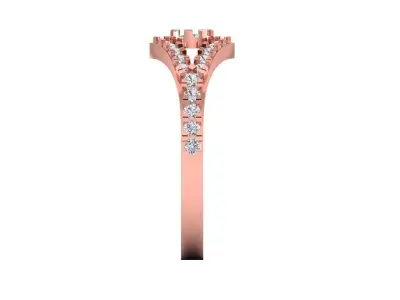 Solitaire Wedding Engagement Women Rings Split Shank Ring 3D print model