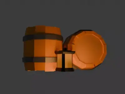 Low-Poly Barrel Low-poly 3D model