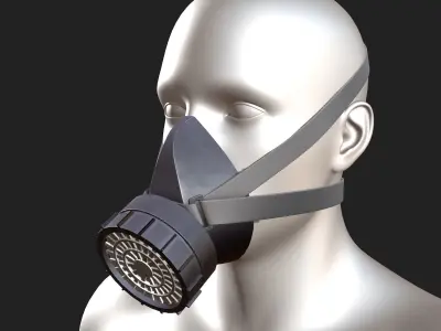 Gas mask plastic military combat soldier armor scifi  Low-poly 3D model