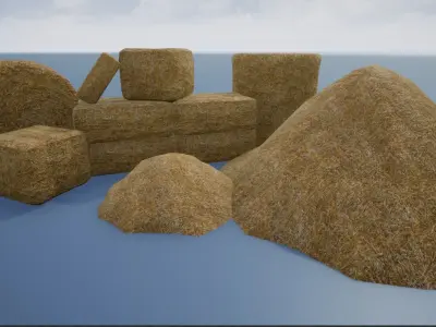 Lowpoly Hay Stacks Low-poly 3D model