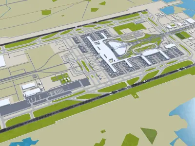 Wuhan - Tianhe Airport Low-poly 3D model