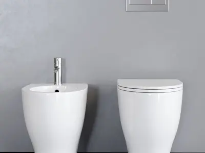 Esedra by SDR Ceramiche Fox WC Low-poly 3D model