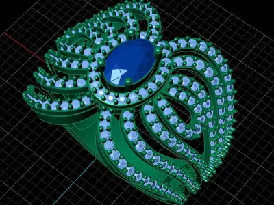 Diamond Ring for Women 3D print model get