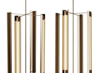 Carson Four Light Tall Pendant 3D model