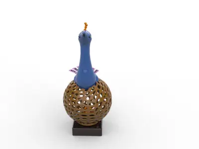 Table Lamp with Peacock 3D model