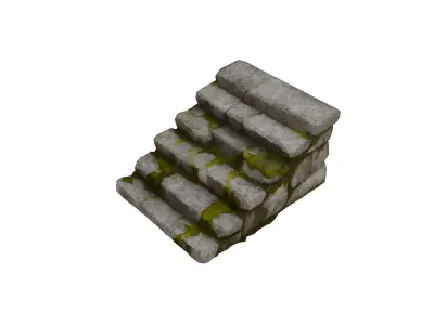 Stone staircase Low-poly 3D model get