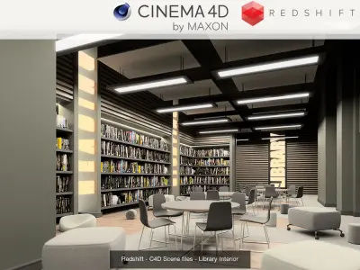 Set 2 - Redshift C4D - 4 x Scenes 3D Model Collection 3D Model Pack