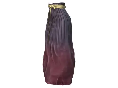 Traditional Chinese Japanese Style Long Skirt With Ribbon Belt Low-poly 3D model