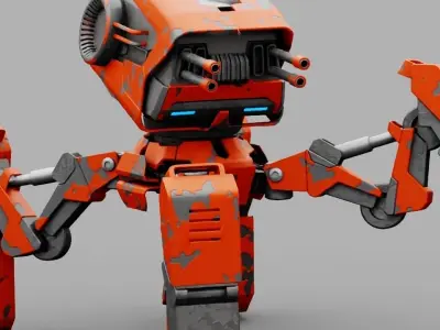 Spider Robot rigged character 3D model