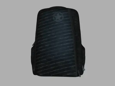 Black Camouflage Backpack - Character Costume Low-poly 3D model