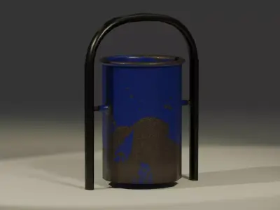 Realistic Trash Can 3D Model  Game Ready PBR Asset Low-poly 3D model