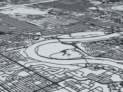 Edmonton Road Network and Streets 3D model