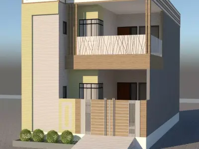 House two story with balcony 3D model