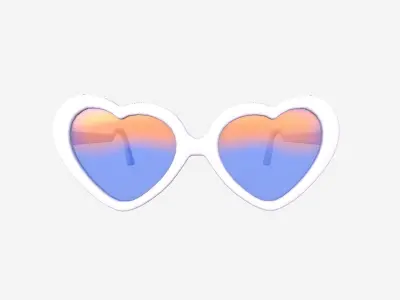 Sunglass Heart C03 Light Purple - Character Design Fashion Low-poly 3D model