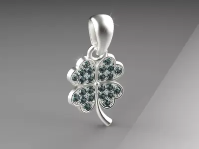 4 leaf clover Pendant 3dm stl 3D print model 3D print model