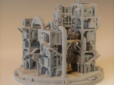 Cyberpunk City Ready Player One for 3D printing Free low-poly 3D model