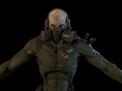 Mutant1 zombie Low-poly 3D model
