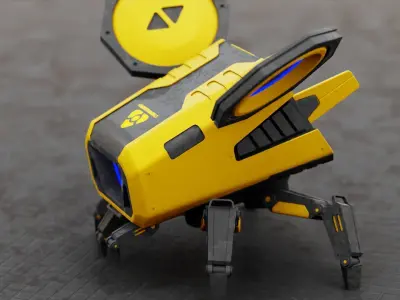 FLY BOT RIGGED 3D model