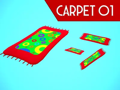 CARPET 01 - CARTOON STYLIZED Low-poly 3D model