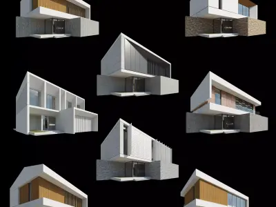 Modern Villa Design - 8 models 3D model