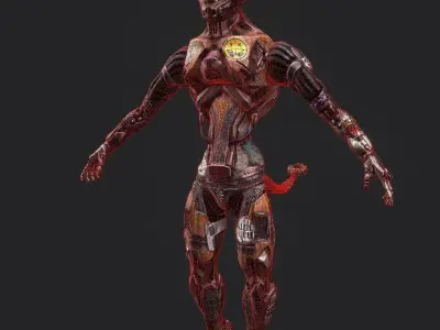 Sci Fi - Robot Character -PBR-Low Poly-Realistic Model Low-poly 3D model