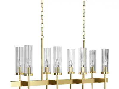 FASHION BRASS LINE CHANDELIER Low-poly 3D model