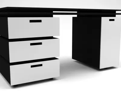 Black and White Stylish Minimalist Table - 3ds Max Model Low-poly 3D model