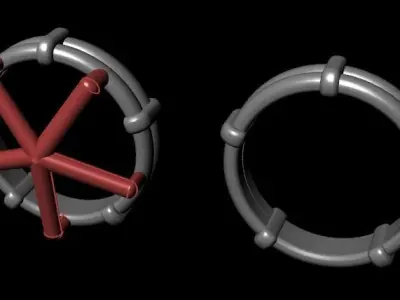 Rope Style Fashion Band Ring Size7 3D print model