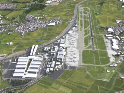 Stuttgart - 3D Airport Model Low-poly 3D model