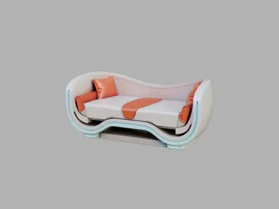 Sci Fi Sofa Low-poly 3D model