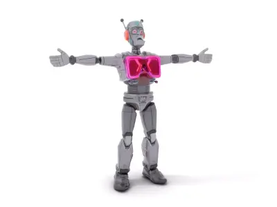 Futuristic Robot model pack Low-poly 3D model