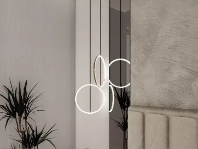 Modern circular lamp 3D model