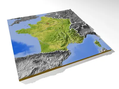 France High resolution 3D relief maps 3D model