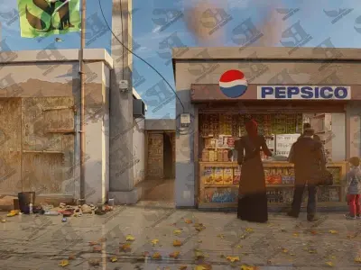 Village Streets Low-poly 3D model