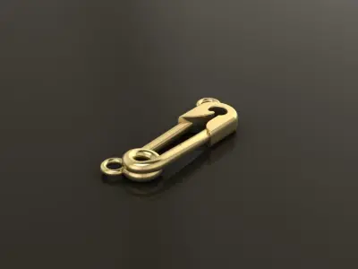Safety Pin Pendant 15MM WIDTH LENGTH SMALL SIZE  3D print model