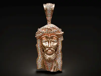 Jesus diamond  Hip Hop  pendant 3D print model