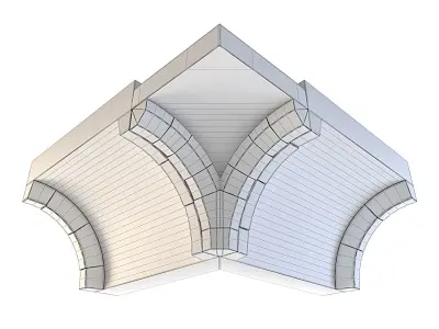 Dungeon Wall Corner Outside Top 3D model