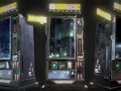 SciFi Vending Machine Low-poly 3D model