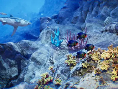 Ocean Floor Pack  High Quality Environment Low-poly 3D model