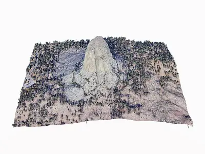 Devils Tower Low-poly 3D model