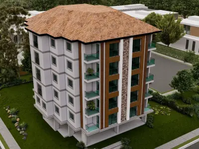 Apartment and Landscape Exteriors House 3D model