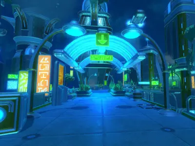 PBR Sky City 3D model