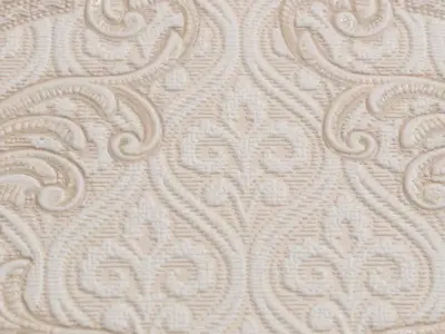 Elegant Beige Embossed Damask Wallpaper Texture