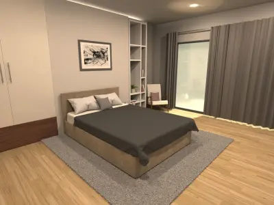 Bedroom Interior Scene - Keyshot 11 3D model