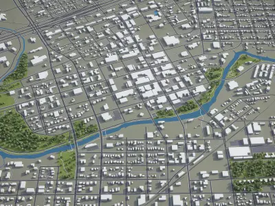 San Angelo - Texas  Low-poly 3D model