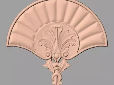 Bed door flower 3D relief STL model for CNC engraving E544 3D model
