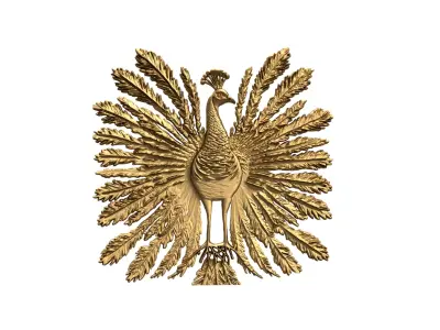 decor set wall panel peacock relied mural CNC 04 3D print 3D print model purchase