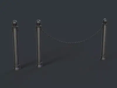 Street Bollard 03 PBR Game Ready Low-poly 3D model